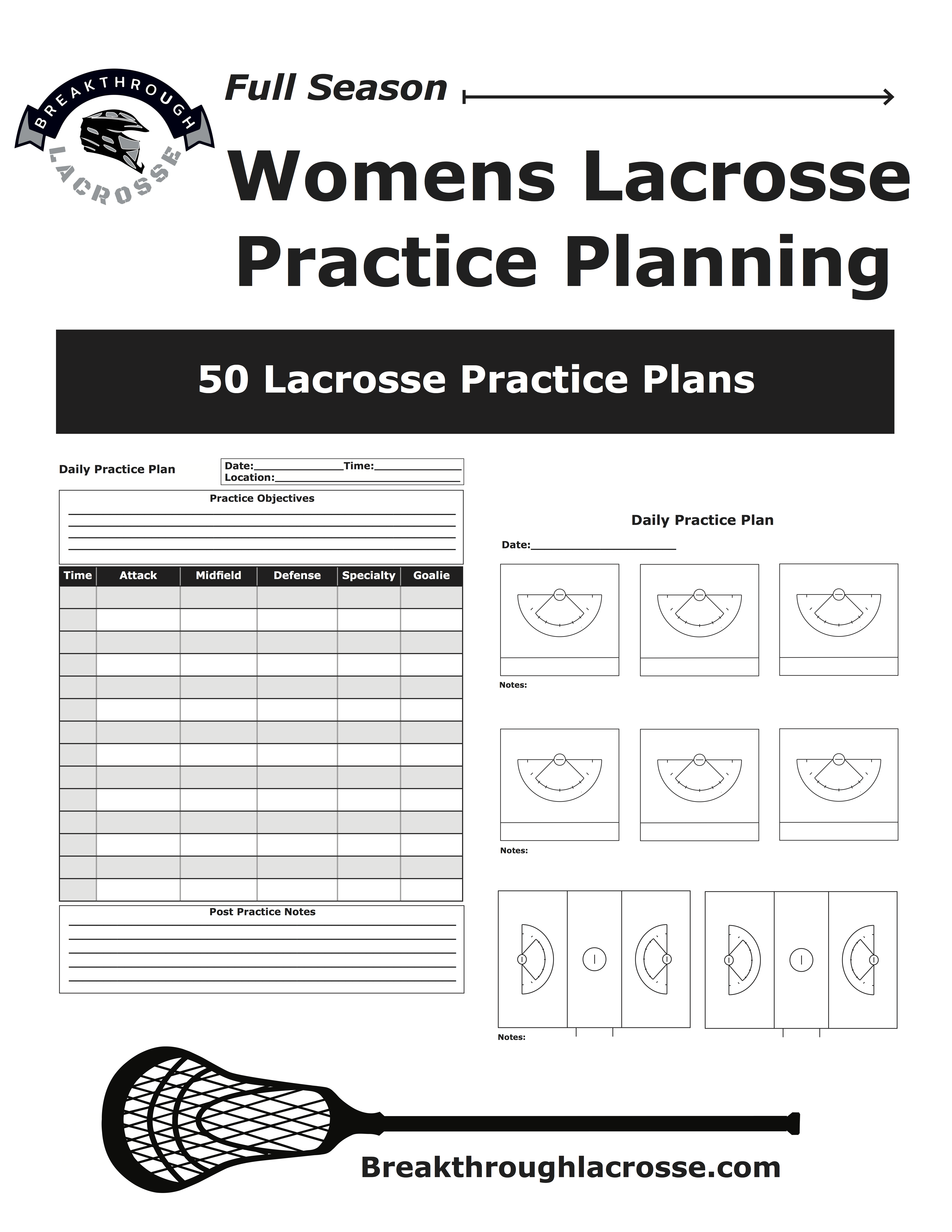 Womens Lacrosse Practice Planner Full Season